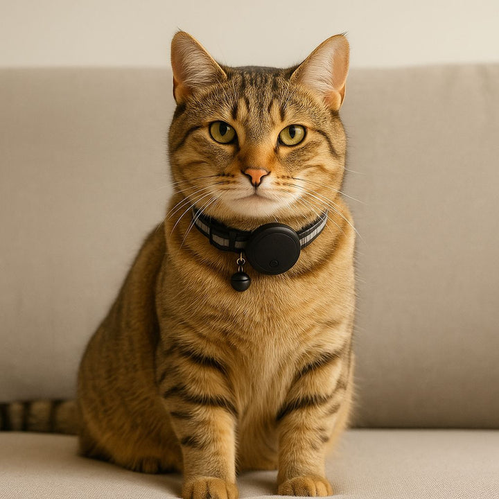 Chat portant le collier connecté Félix
